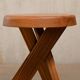Tabouret Pierre Chapo S31 'Modèle A' en orme massif, France