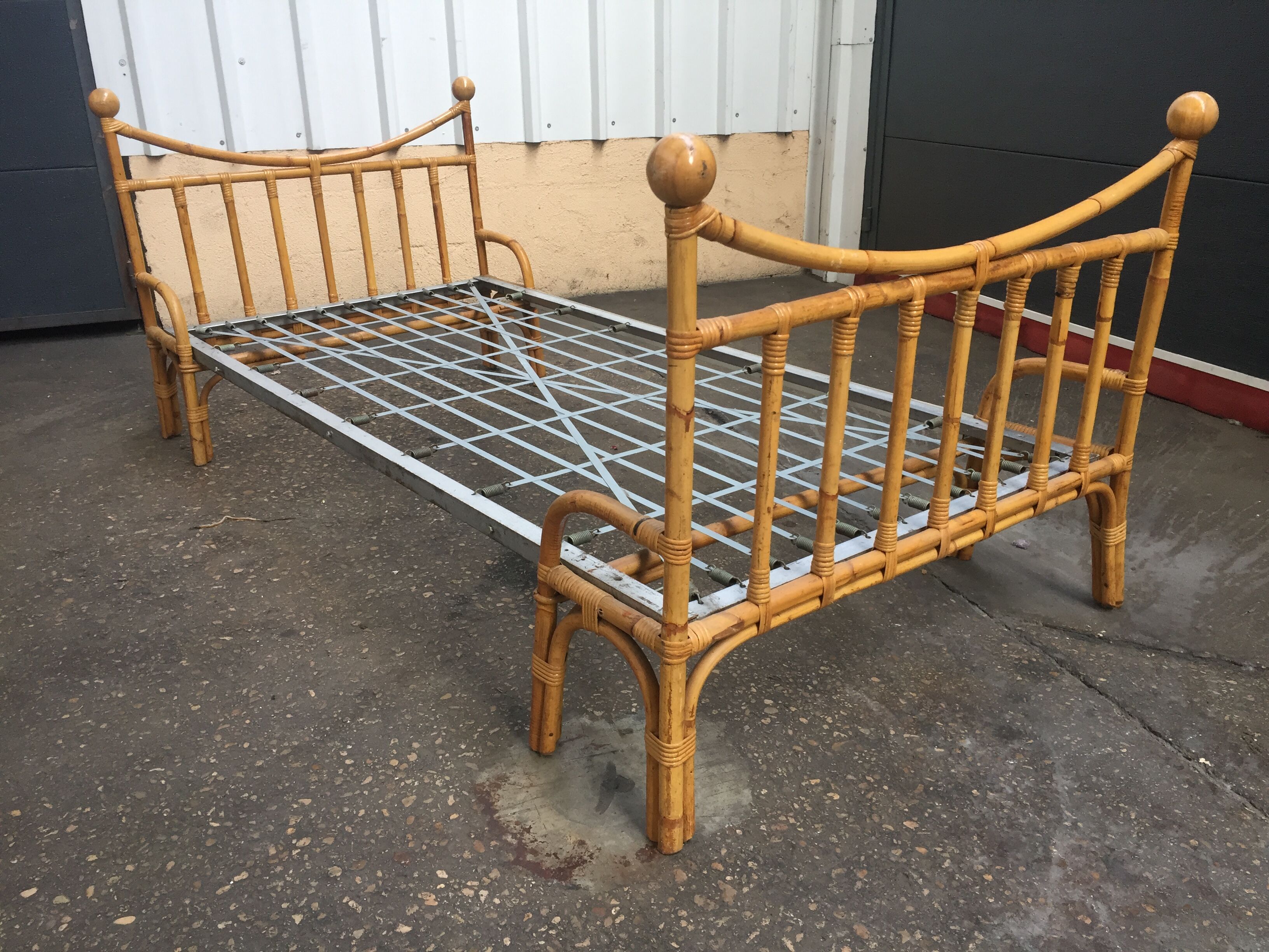 Vintage rattan bed