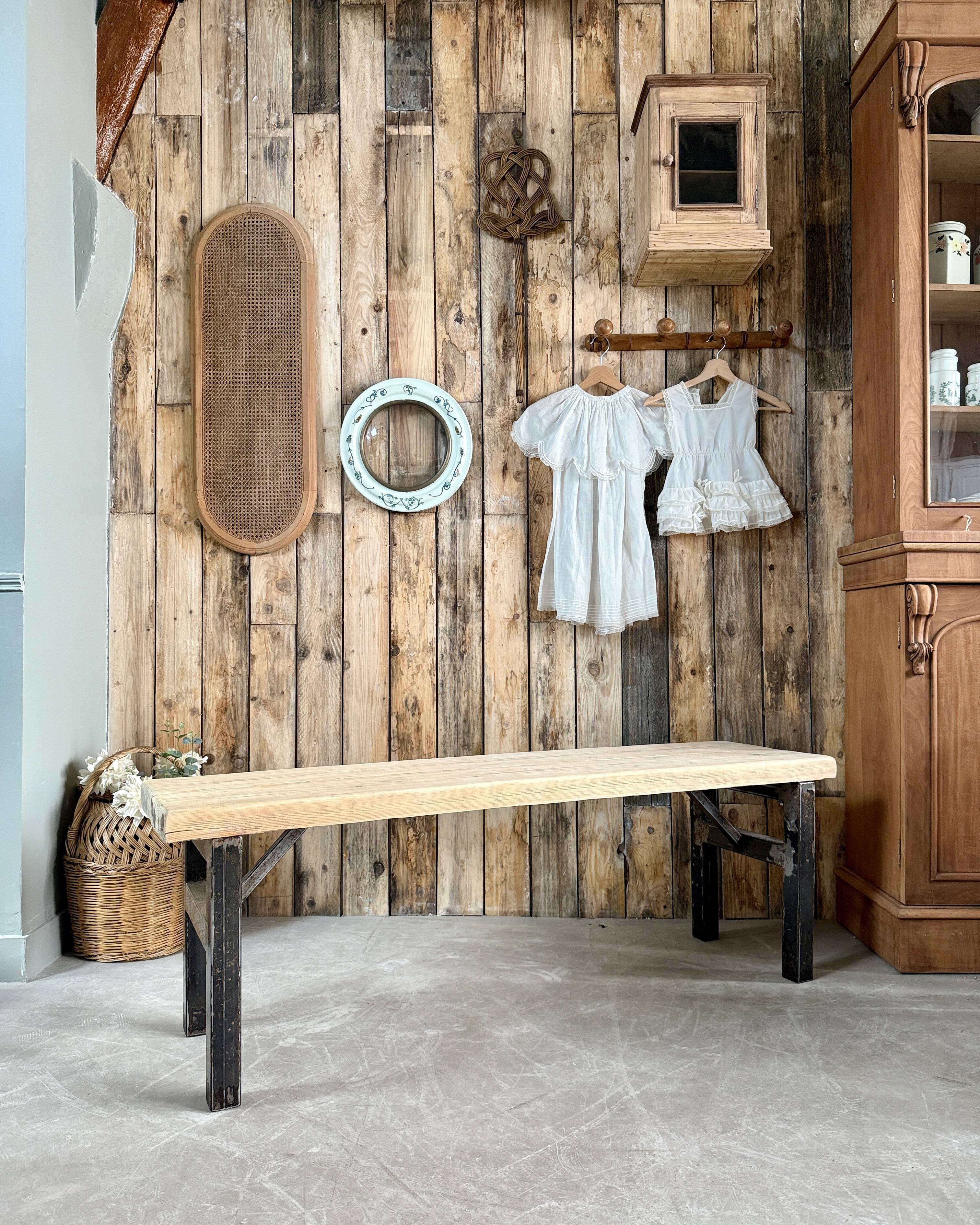 Vintage industrial bench (refurbished)