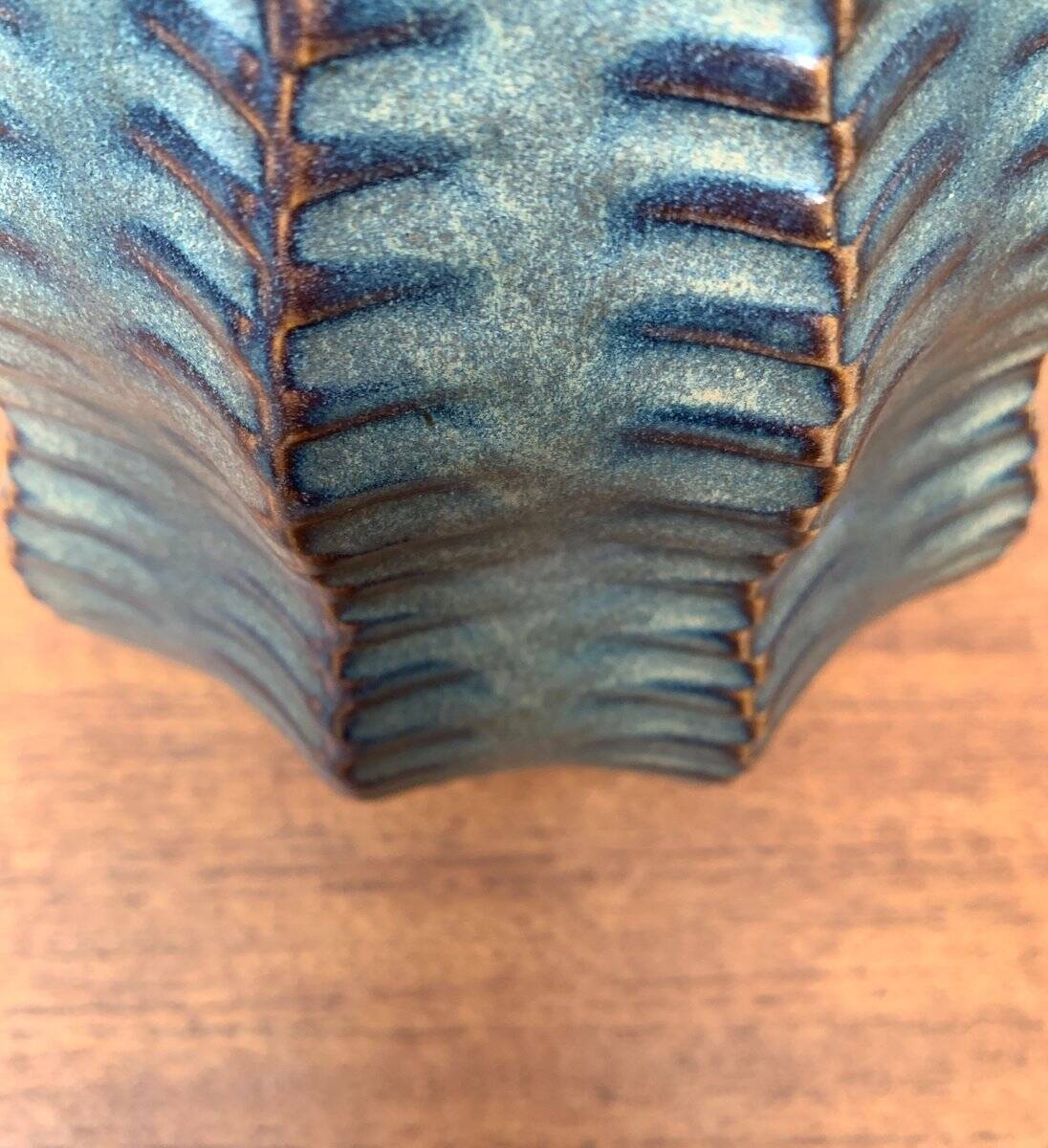 Vintage German brutalist ceramic gourd vase by Heinrich Fuchs for Luisenburg, 1970s.