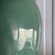 Jade green glazed ceramic vase, Vallauris 1950
