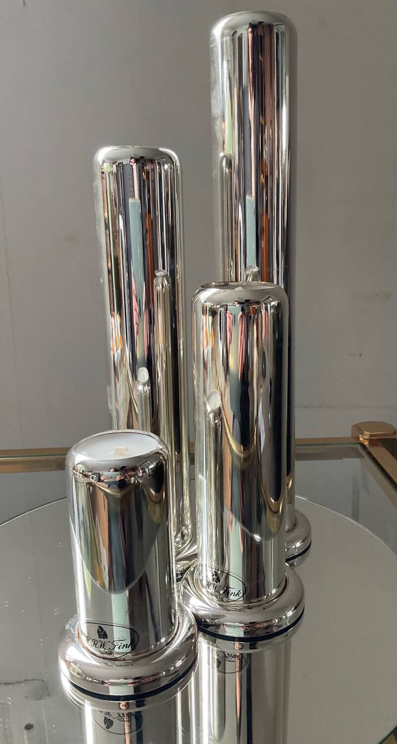 Series 4 HRW Fink Germany candlesticks from the 70s in silver metal