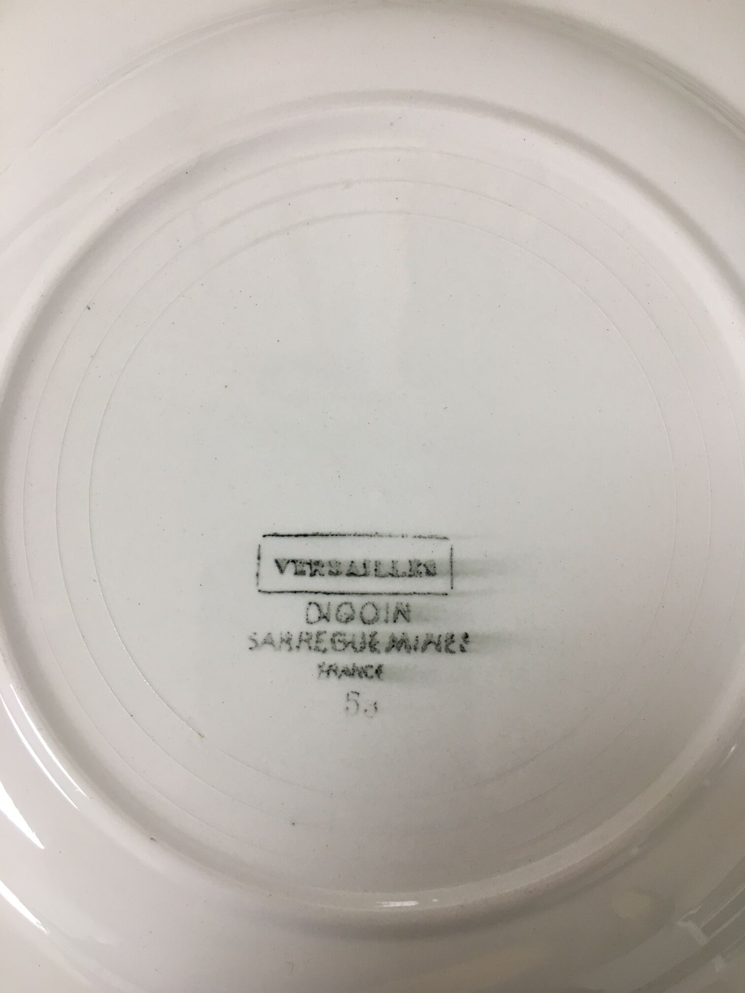 6 flat plates Digoin Sarreguemines model "Versailles"