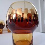 Carafe and its amber/gold glasses from the 70s