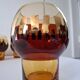 Carafe and its amber/golden glasses from the 70s.