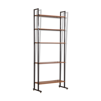 Italian free standing bookcase with brass feet, 70s