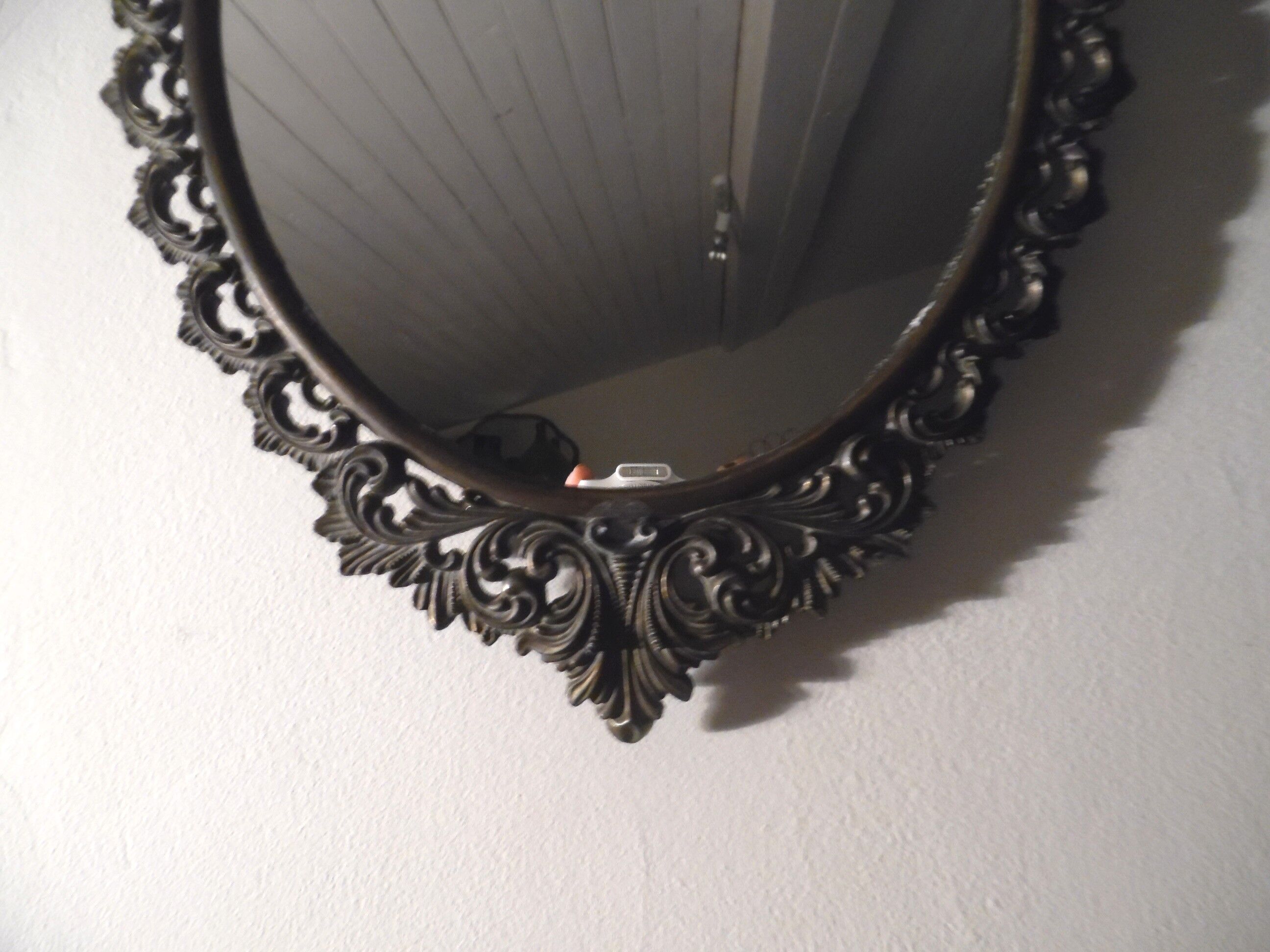 Vintage iron mirror with lace pattern 29x40cm