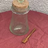 Olive or pickle jar in Biot bubble glass, hand-blown