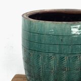Vase moyen ancien en céramique vert émeraude (vers 1820)