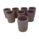 8 signed enamelled ceramic mugs