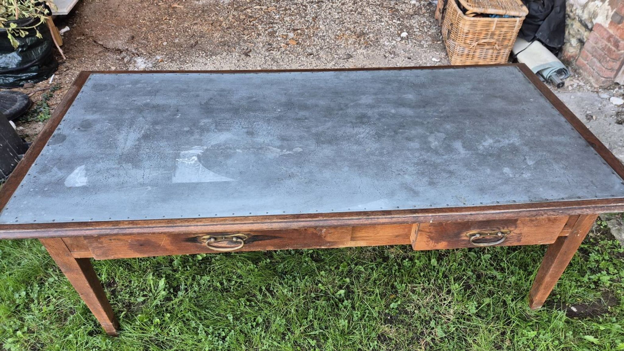 Zinc farm table