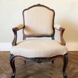 Fauteuil à la reine, style Louis XV, XIXème siècle
