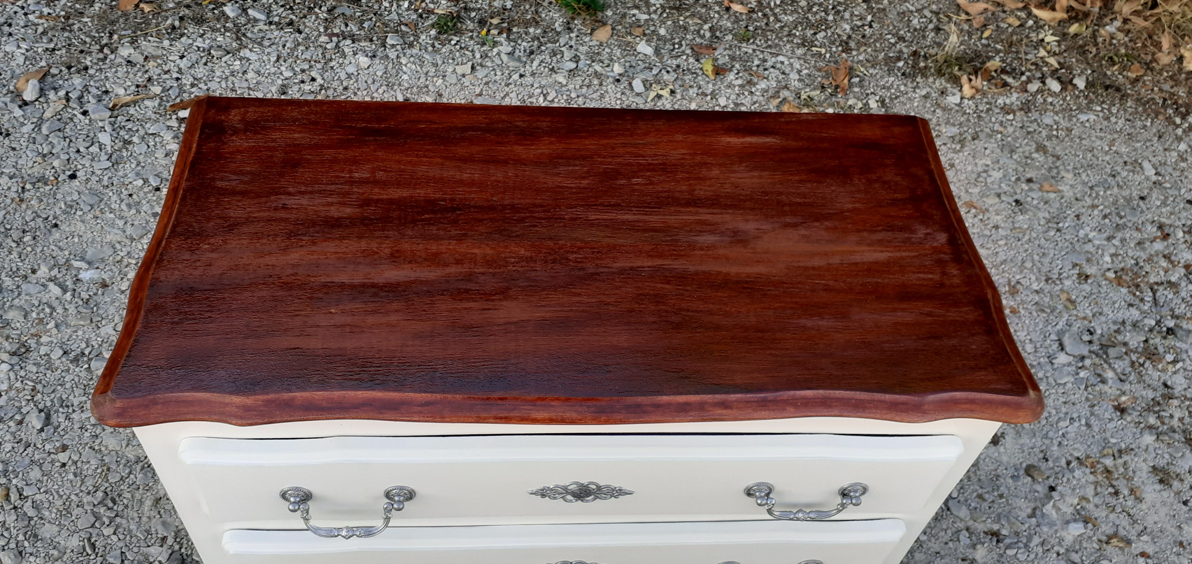 Dresser 3 drawers louis XV style white