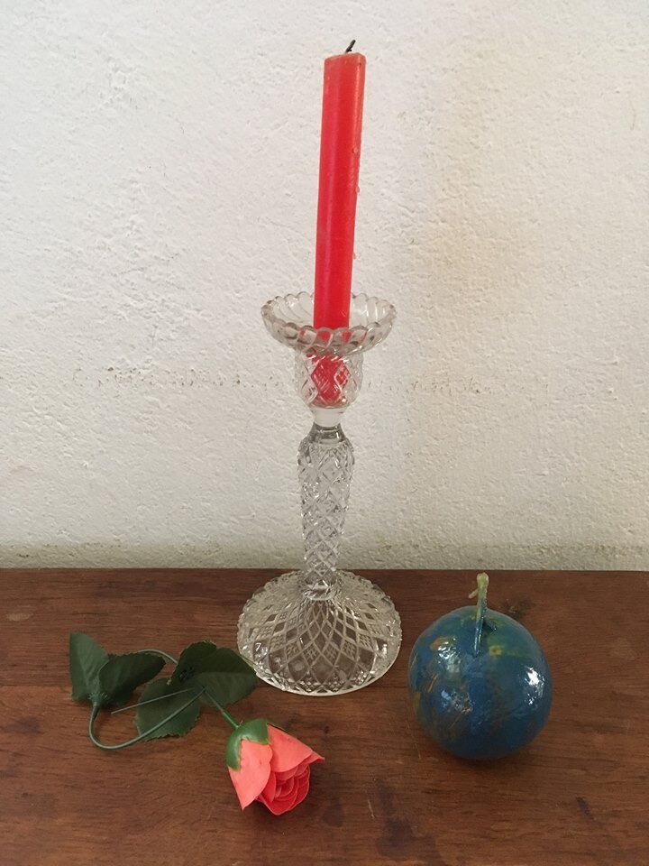 Glass candlestick