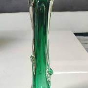 Murano glass art vase blown. Design in the shape of a trunk/floral base. Height 26 cm.