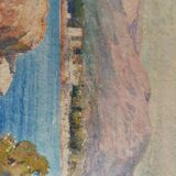Tableau aquarelle vue du Cap d'ail par Émile Gauffriaud