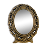 Vintage Oval Mirror with Carved Gold Frame