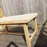 Solid raw wood farm table