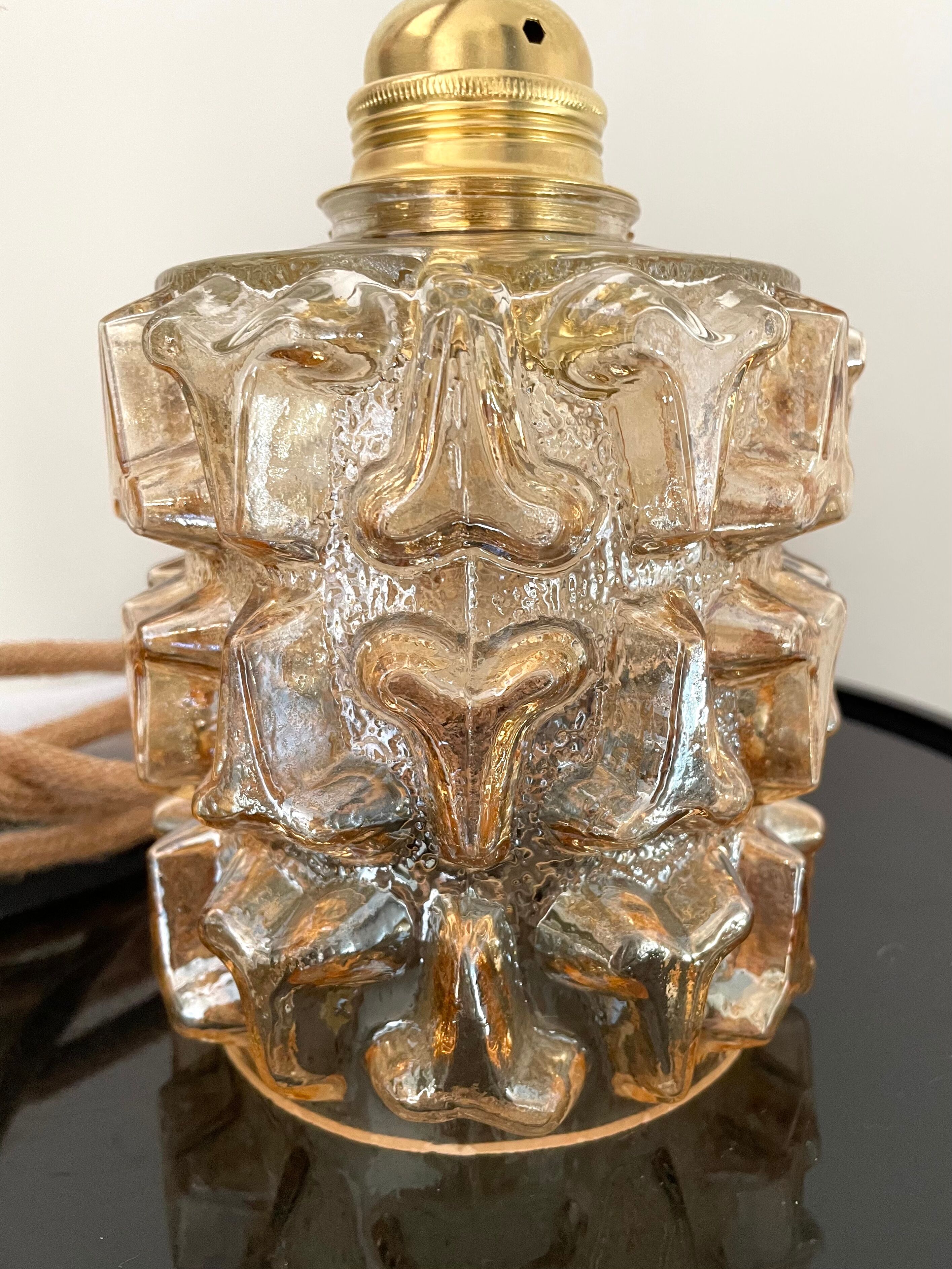 Vintage amber glass pendant lamp or pendant lamp