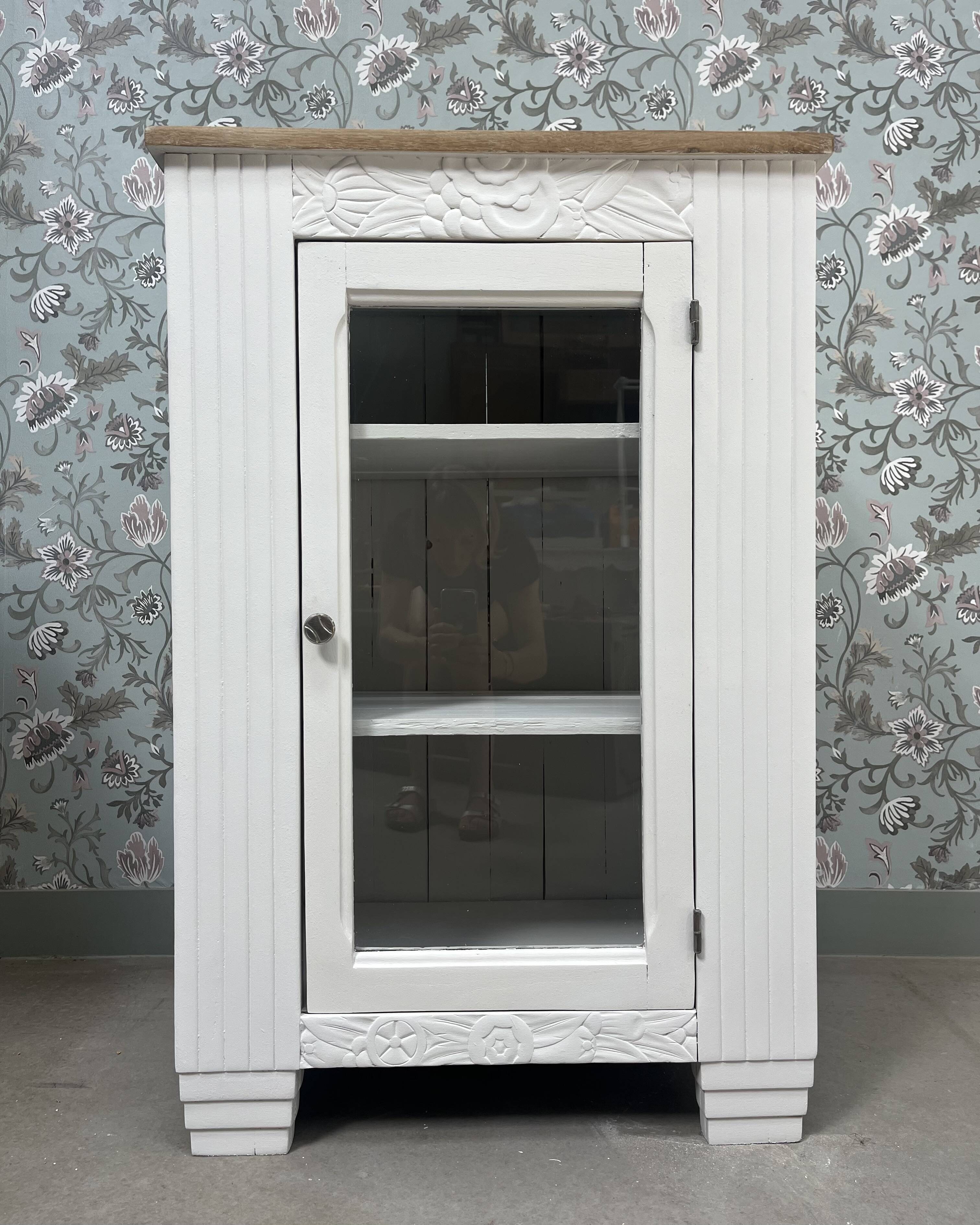 Renovated Art Deco glass sideboard