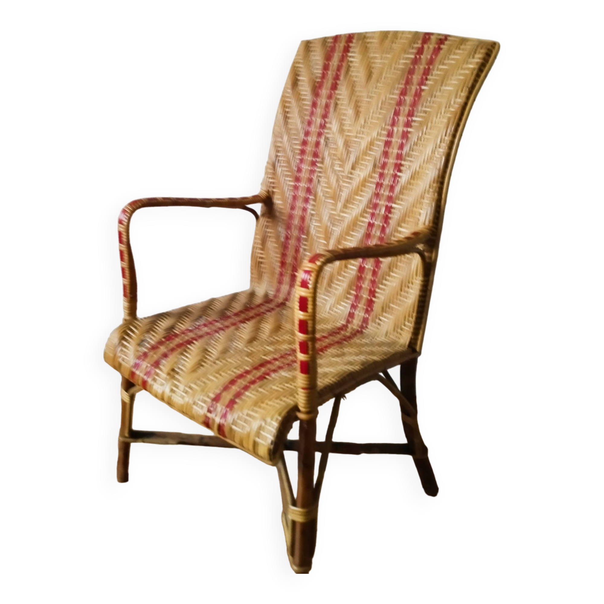 Fauteuil adulte en rotin vintage