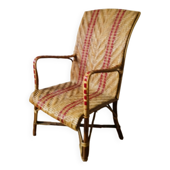 Vintage rattan adult armchair