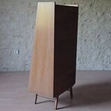 Vintage secretary 1960s inclined design light wood compass feet