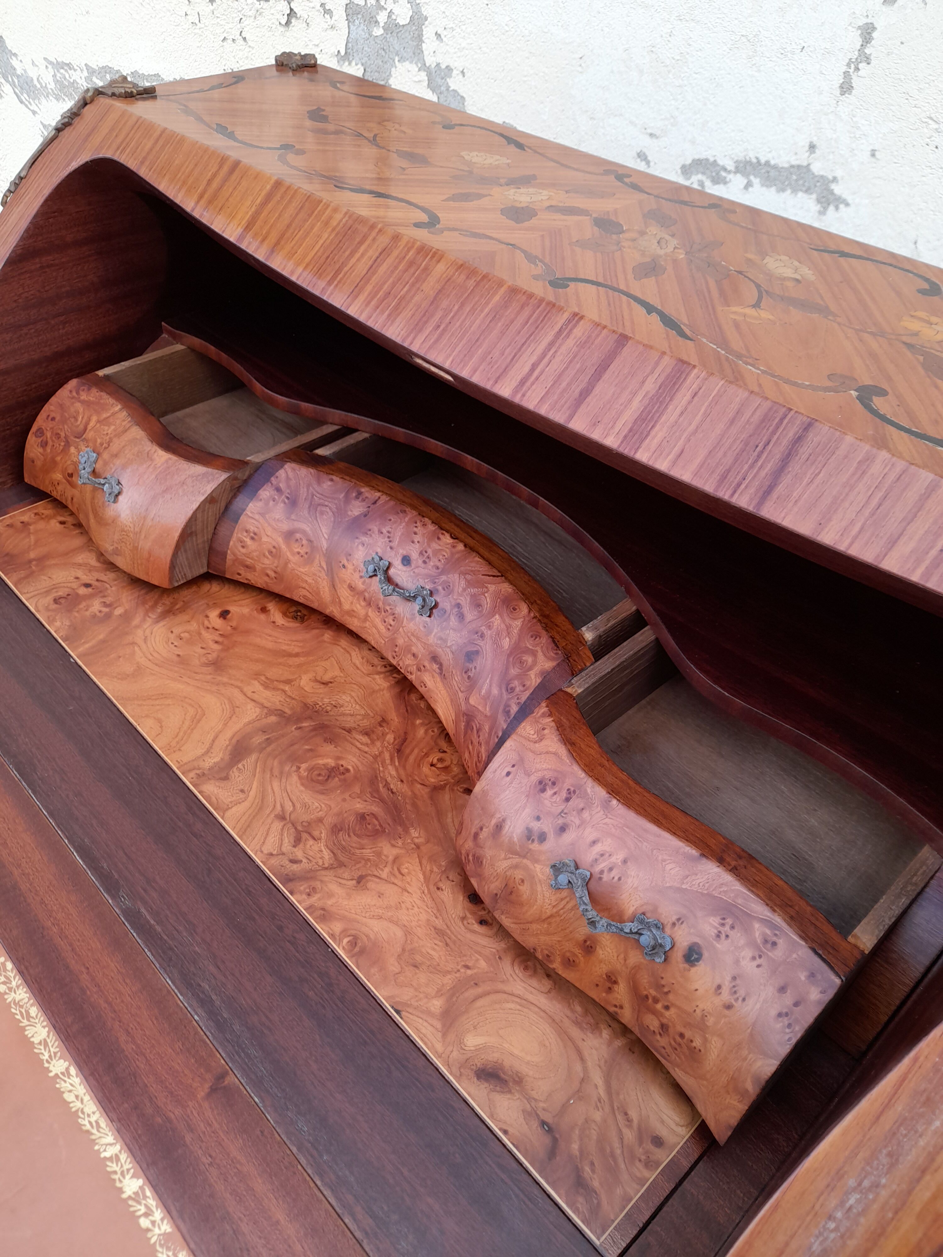 Writing desk back to donkey style Louis XV in rosewood