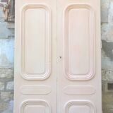 Ensemble grandes portes double  de placard ancienne moulurée