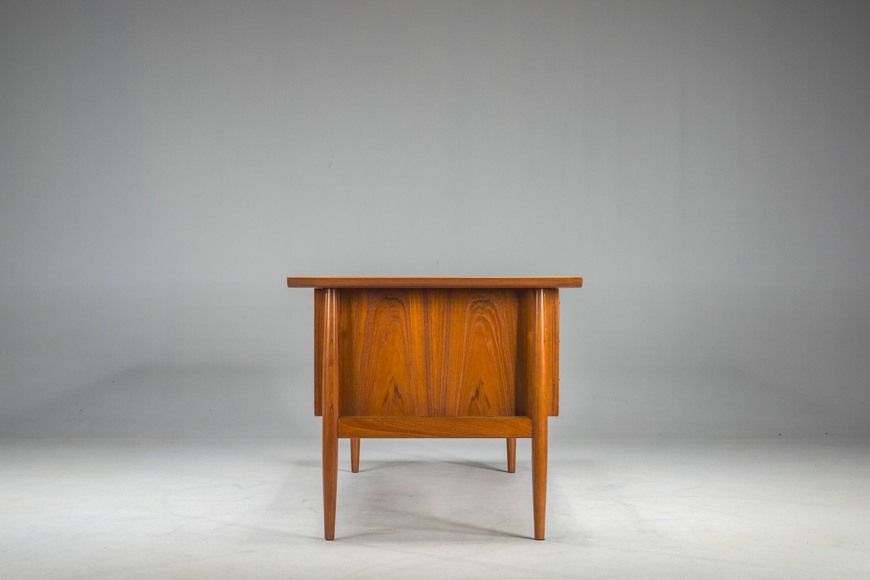 Danish Teak Executive Desk by Arne Vodder for H.P. Hansen, 1960s
