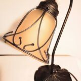 Aged metal and tulip glass