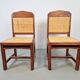 Dutch Art Deco Haagse School Oak and Rattan Webbing Chairs, 1930s, Set of 2