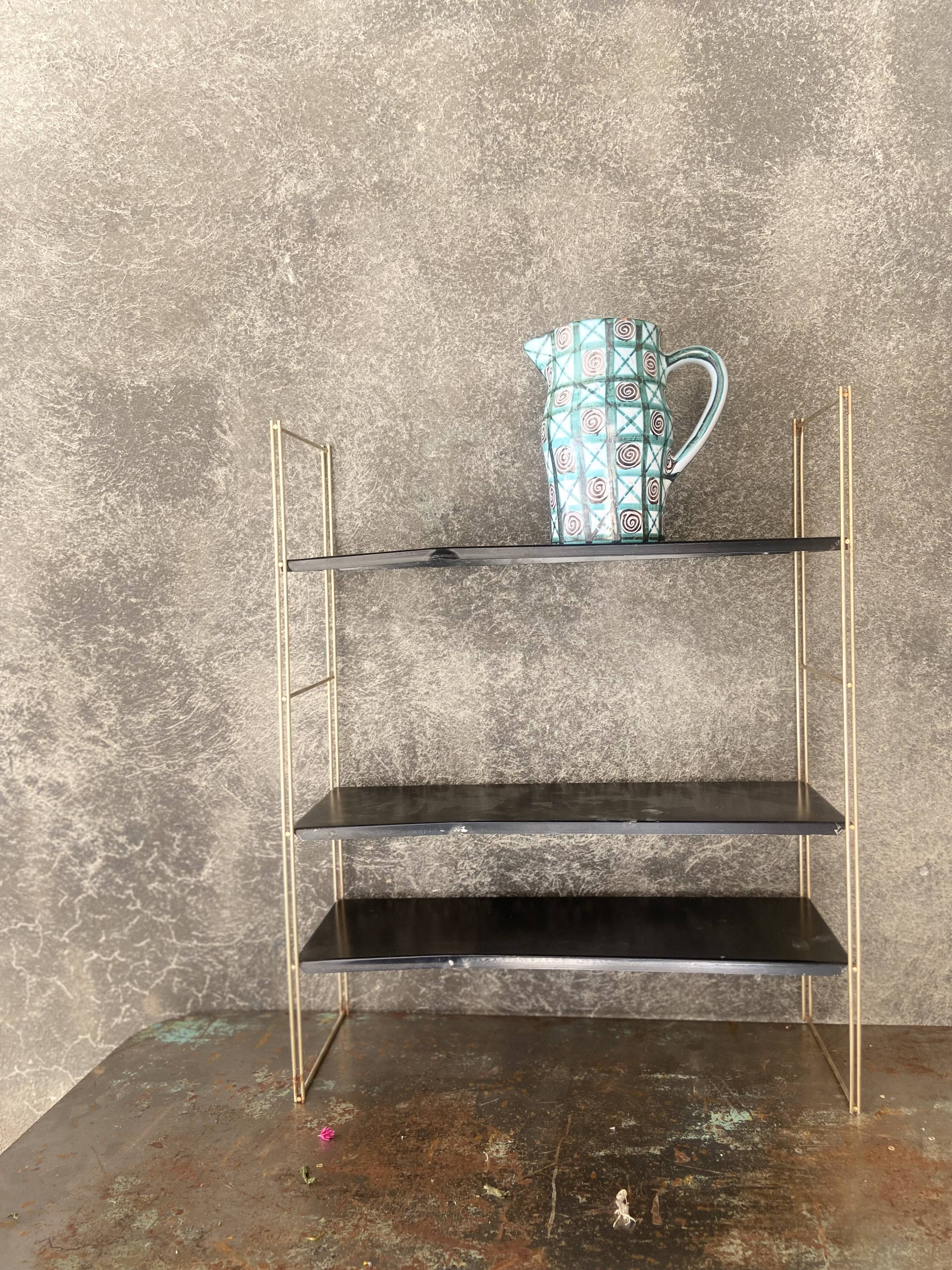 Vintage gold string metal shelf