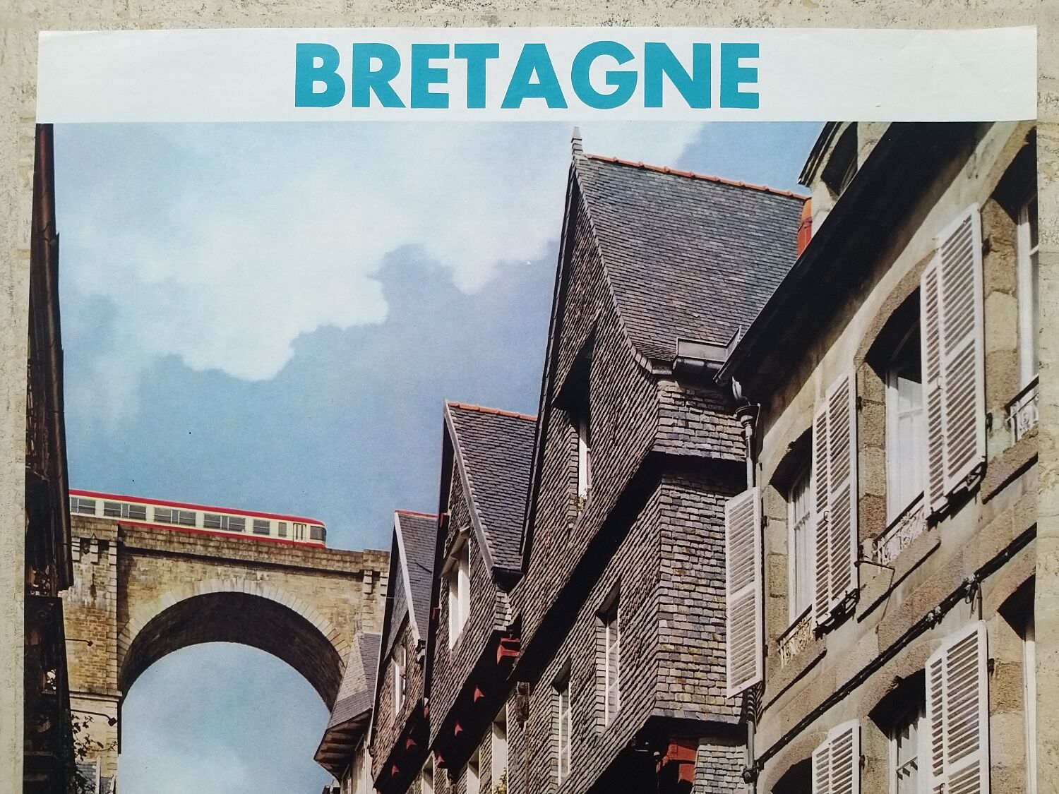 Old poster SNCF Bretagne Morlaix 1973