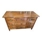 Louis XVI walnut chest of drawers, 3 drawers.