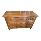Commode Louis XVI en noyer, 3 tiroirs.