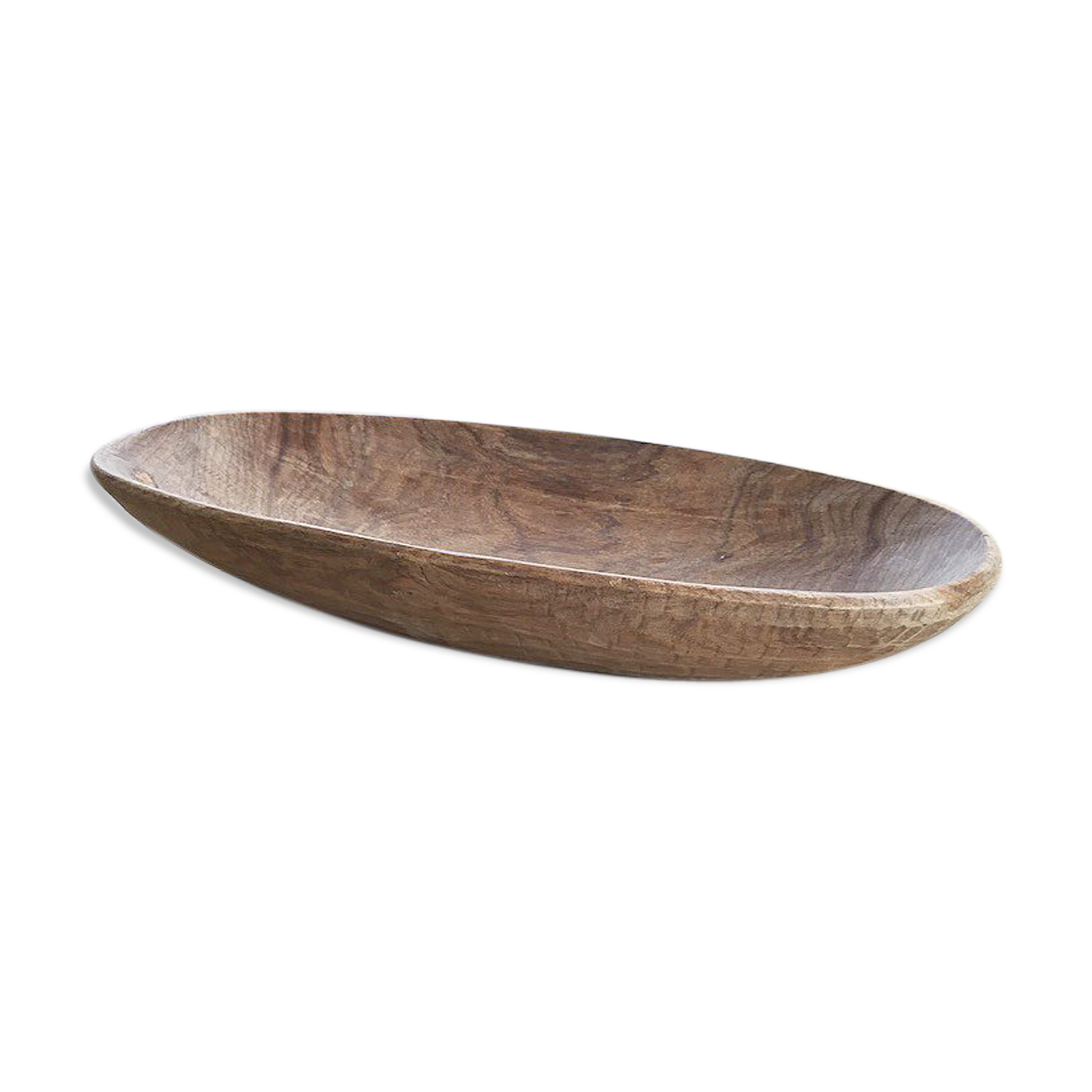 Brutalistic oval wood dish