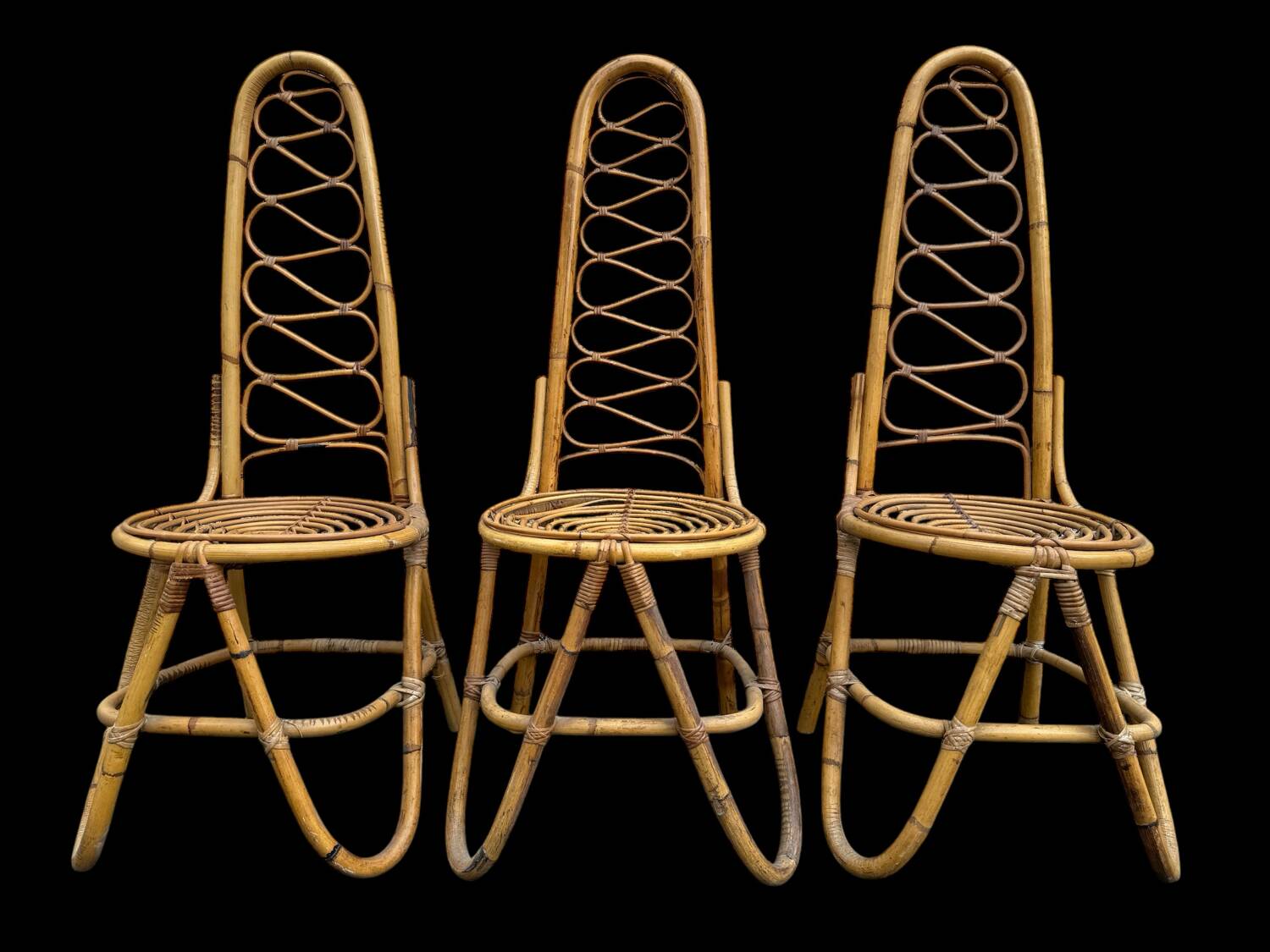 Bamboo Chairs by Dirk Van Sliedrecht for Rohe Noordwolde, 1960.Set of 3
