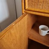 Vintage rattan sideboard from the 1970s.