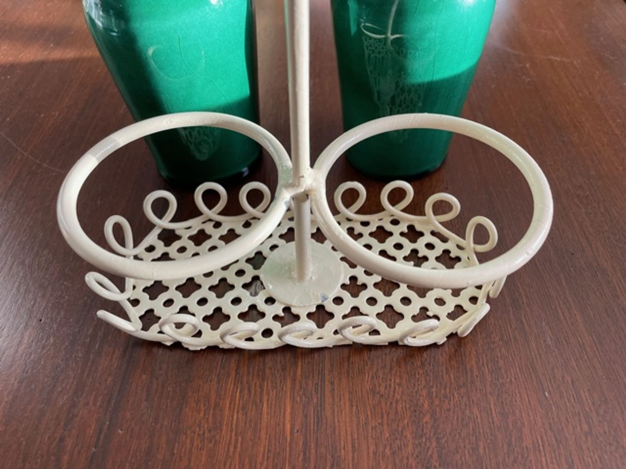 Oiler vintage vinegar 1950 ceramic and perforated metal