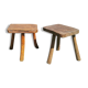 Pair of brutalist tripod stools vintage wood countryside