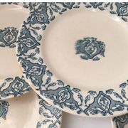 Ensemble de 7 assiettes Terre de Fer Rhodes Longwy XIX