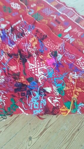 Ethnic bohemian red berber rug 142x101cm