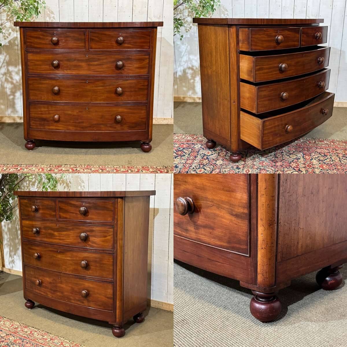 Commode Victorienne anglaise en acajou XIXème
