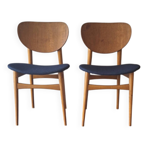Paire chaises salle - bleu
