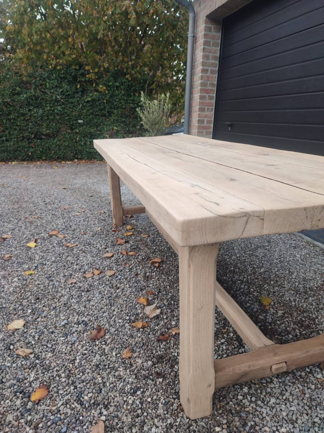 Large solid oak farmhouse table 2.45m