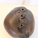 Brown Lacquered Ceramic Tulip Vase / Centerpiece by Giacomo Onestini