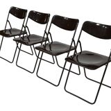 Vintage Ted Folding chairs Niels Gammelgaard for Ikea - Set of four - in Dark Brown