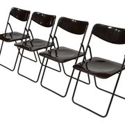 Vintage Ted Folding chairs Niels Gammelgaard for Ikea - Set of four - in Dark Brown