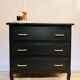 Satin black wooden chest of drawers